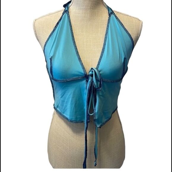 Blue Halter Top Small - Picture 1 of 3